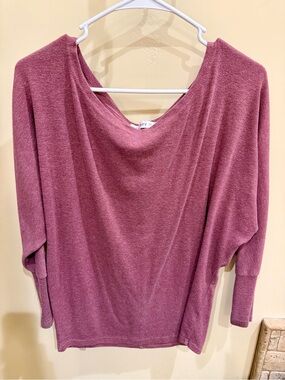 Cozy Scoop Neck Sweater - Mauve Pink
